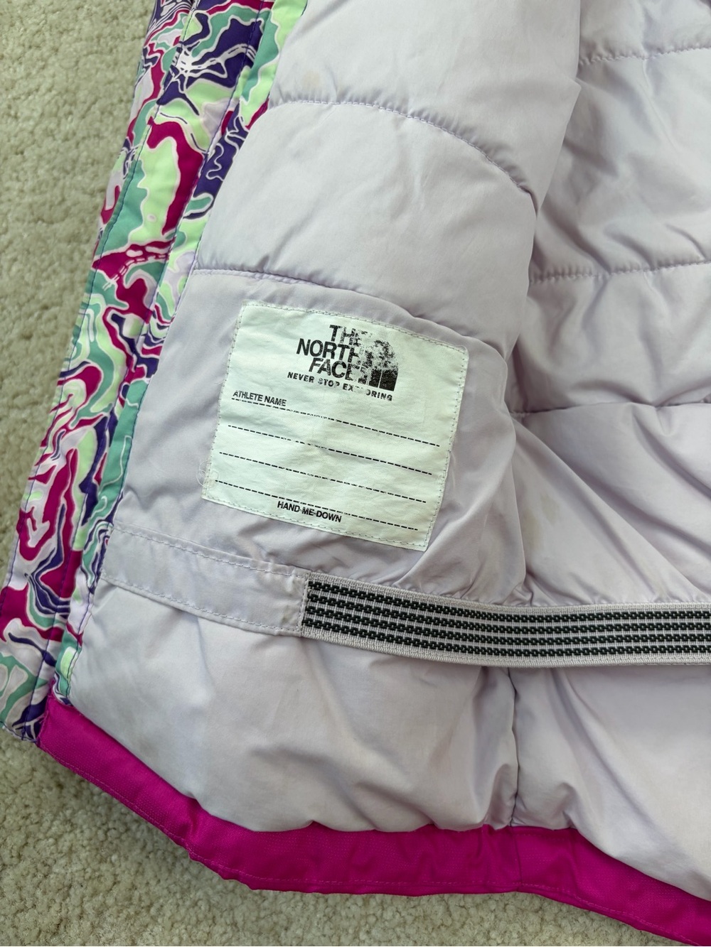The North Face Girls Size 7 Pink Freedom Insulated Winter Ski Jacket Coat - Picture 5 of 10